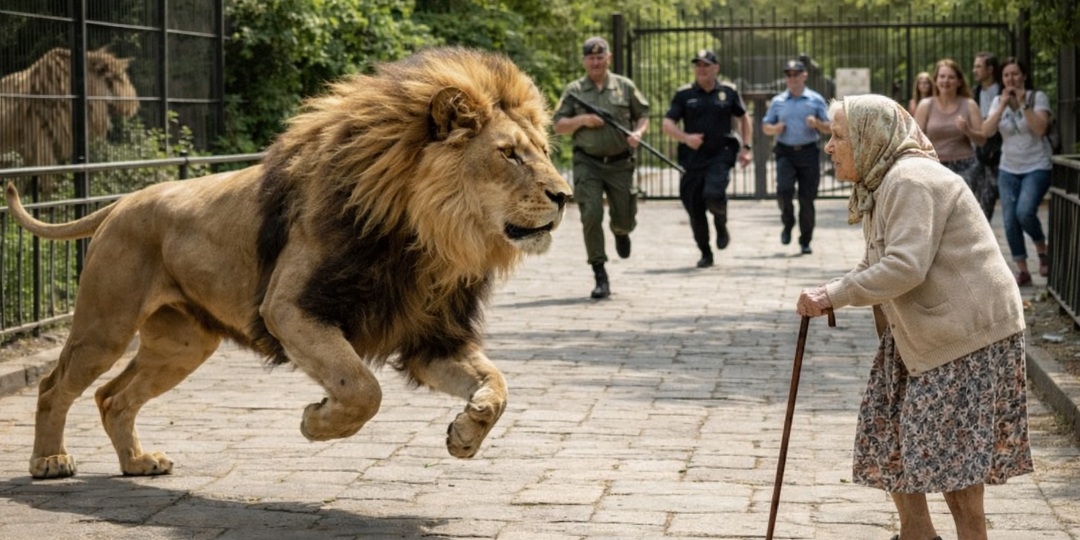 Огромный лев сбежал из зоопарка, но вместо нападения бросился к старушке, чтобы обнять её спустя 12 лет разлуки.