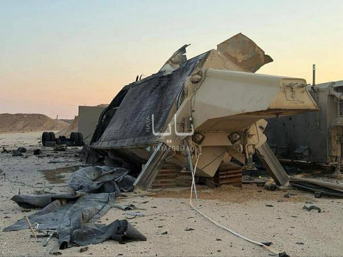 Уничтоженный американский радар AN/TP Y2 на военной базе в Иордании. Обложка © Telegram / NAYA
