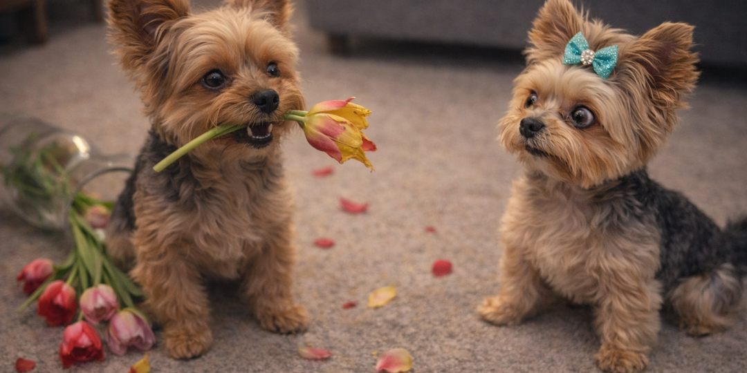 Как йорк отмечает 8 марта. Цветы, тапок и коровья лепешка