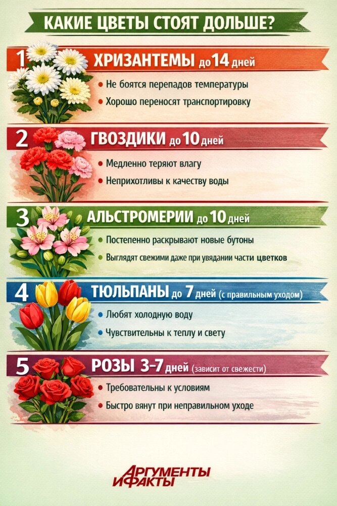    АиФ узнал, какие цветы стоят дольше всего Фото: Аргументы и Факты Калининград