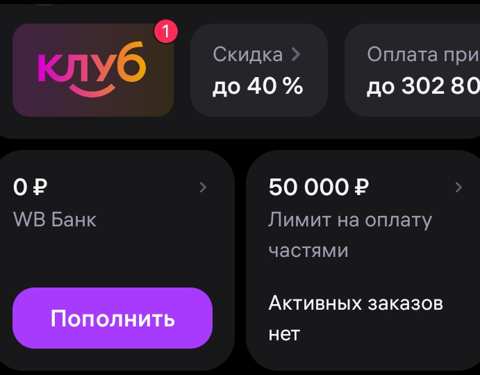 Скрин: ЛК приложение WB