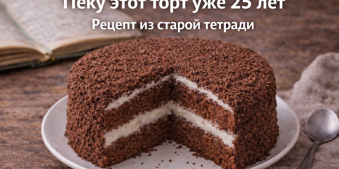 Пеку этот торт уже 25 лет. Рецепт из старой тетради