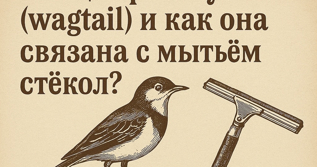 Птица трясогузка (wagtail) и как она связана с мытьём стёкол?