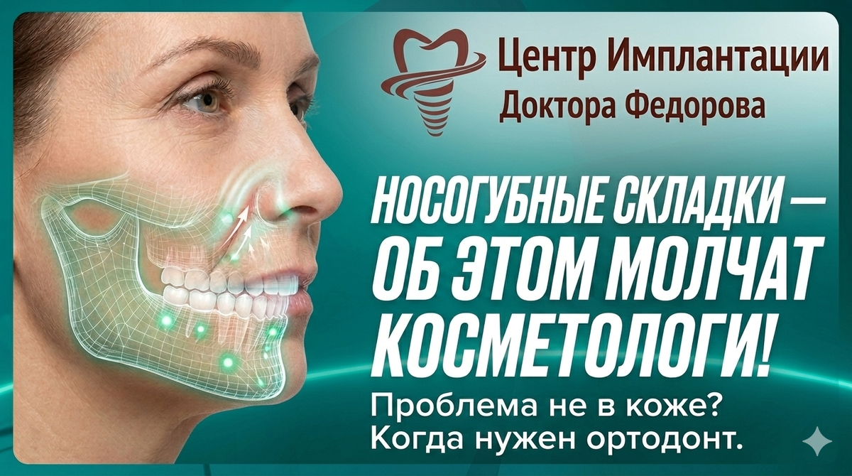 Зачастую косметологи молчат о причине носогубных складок – неправильном прикусе. 