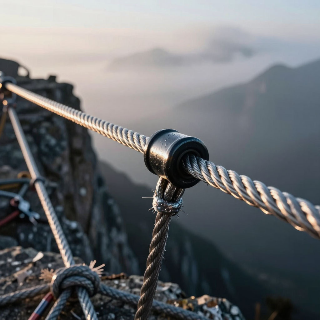 Страховочный трос. Изображение нейросети. 