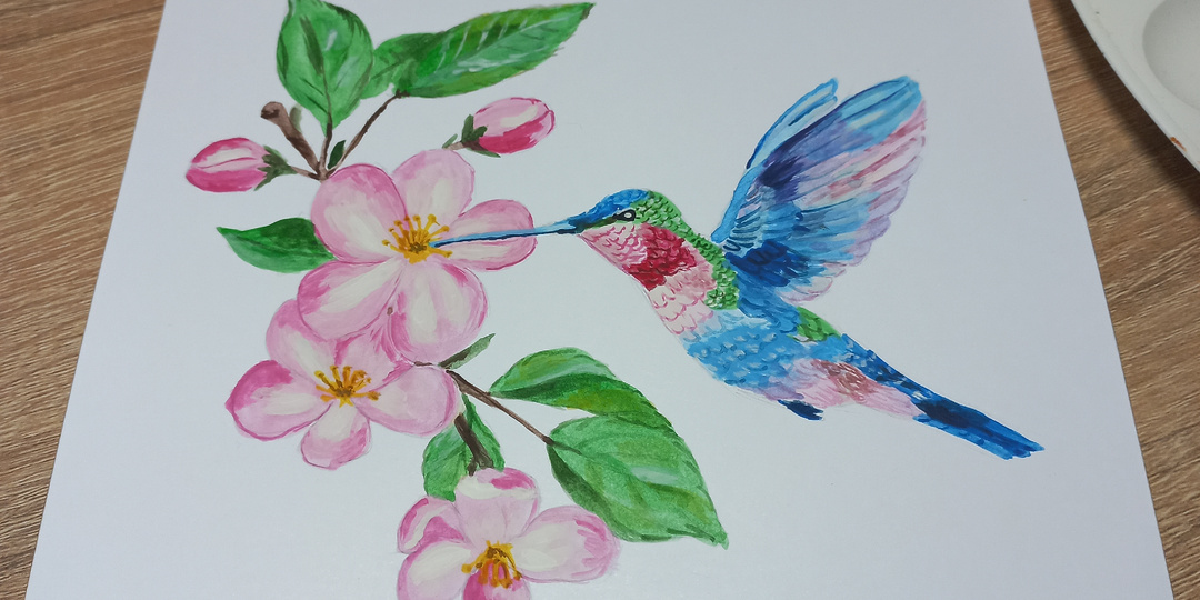 Рисую весенние картины.