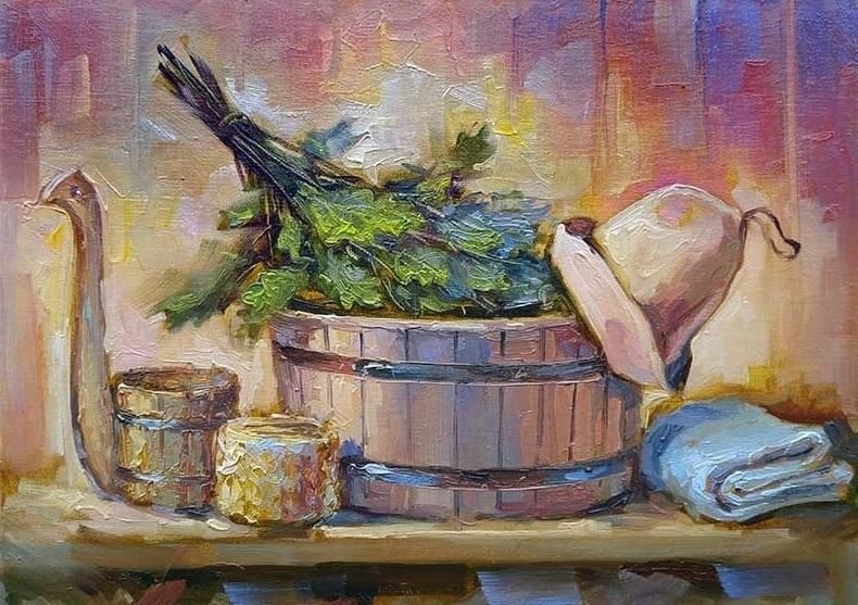 Березовый веник — символ русской бани.