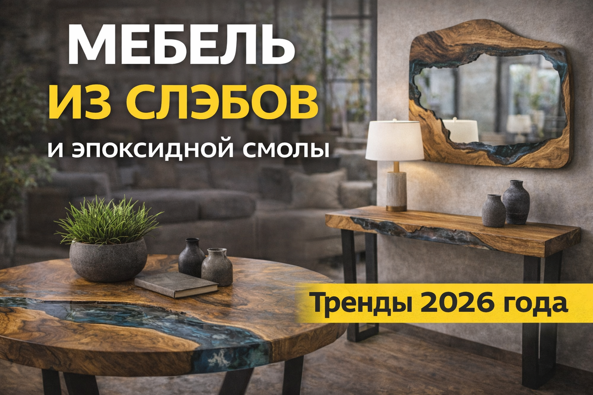 Тренды в дизайне мебели из слэбов и эпоксидной смолы 2026