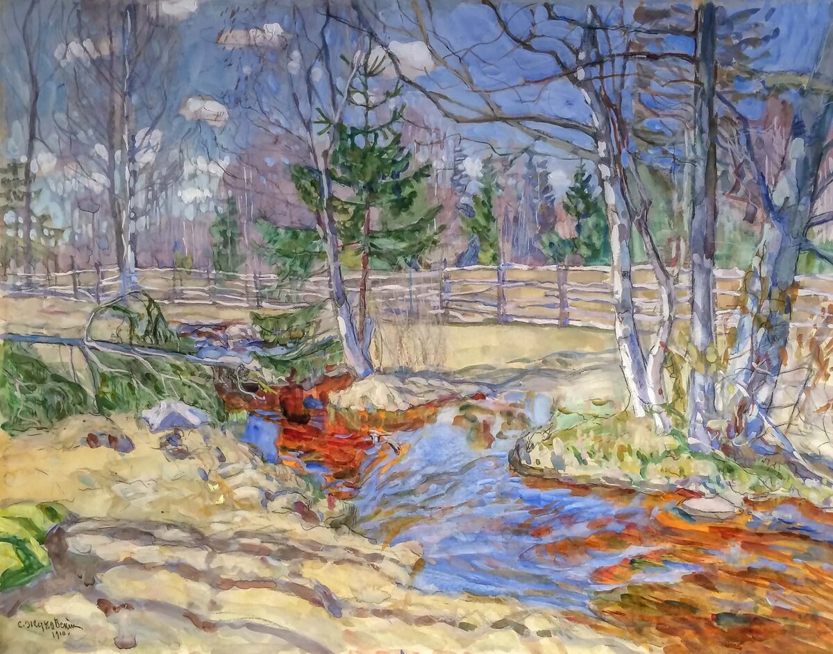Станислав Жуковский "Весенний ручей" (1910)