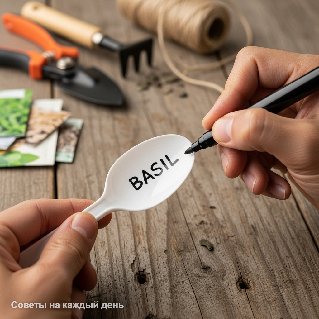 Пишите название сорта именно на выпуклой стороне - так текст лучше читается в лотке.