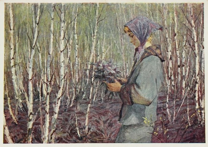 1. Жолток Валериана Константиновна "Весна. Портрет дочери" 1960.  