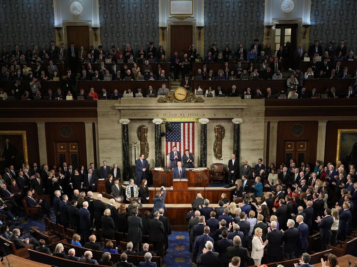    Выступление президента США Дональда Трампа во время обращения к совместной сессии конгресса США | © РИА Новости / Стрингер