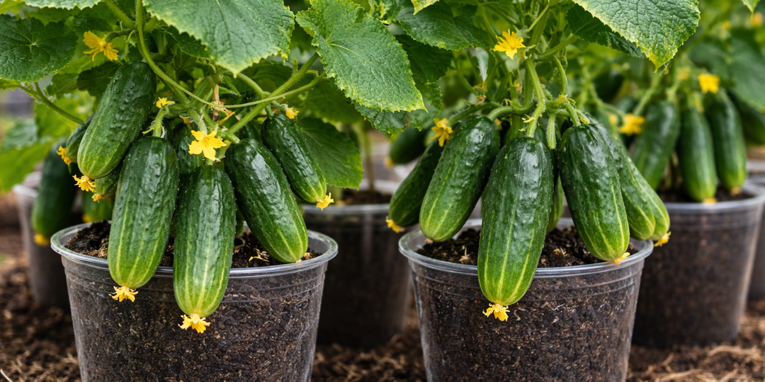 Огурчики просто растут в стаканах, свежие огурчики ежедневно