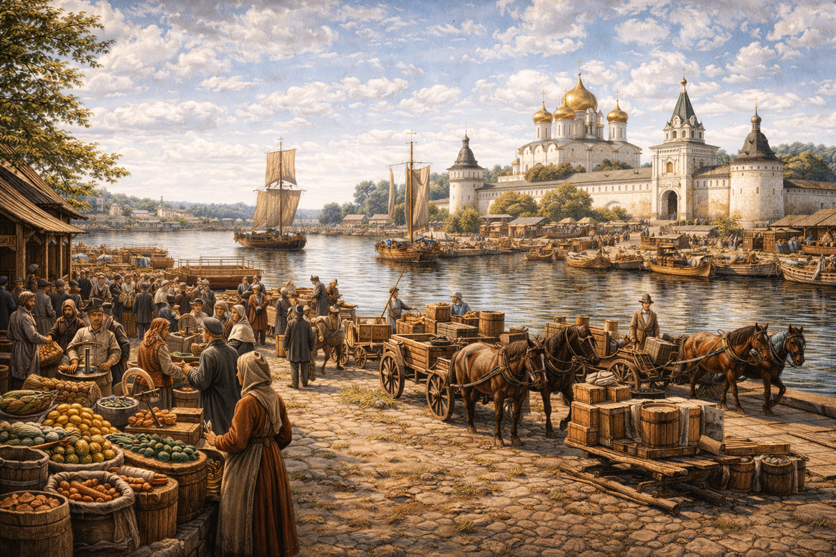 Бурная торговля на Волге, Кострома