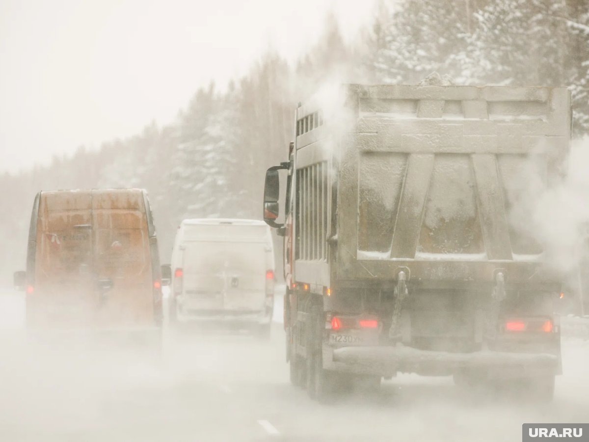     Метели тормозят движение по трассе М-5 в Челябинской области