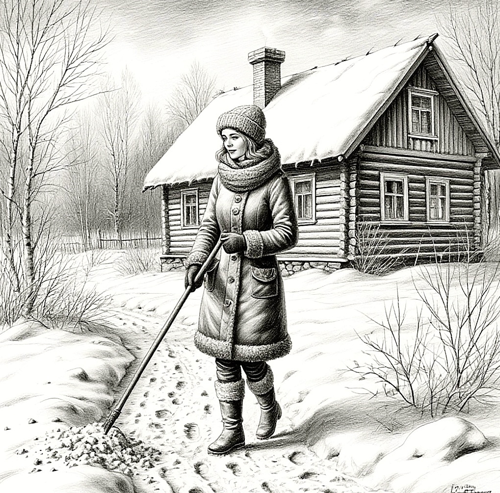 Люся принесла из сарая две жердины и они пошли в разные стороны, вокруг дома, аккуратно опуская палки в места, где было столько снега, что он был способен скрыть маленького человека.