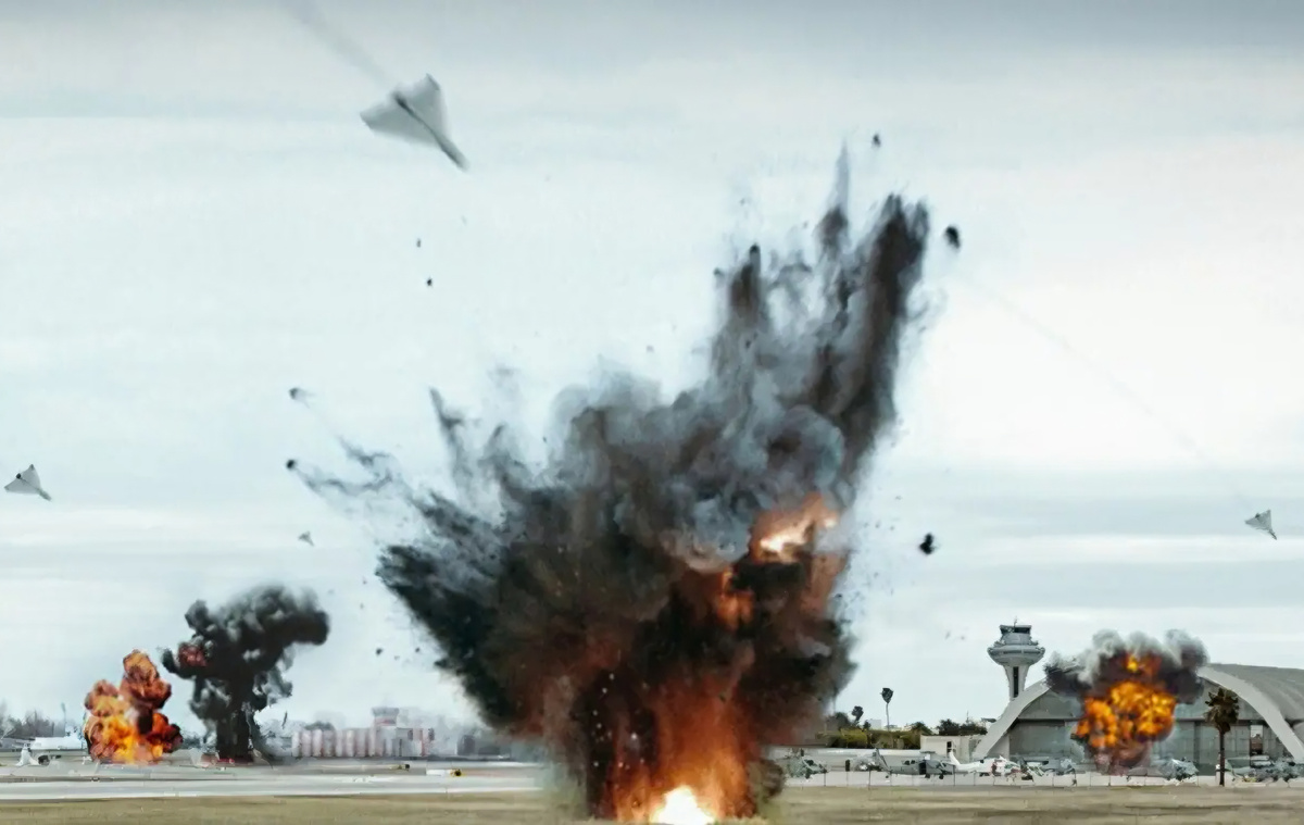 Иранские БПЛА атакуют базу ВВС США в Персидском заливе. Фото из открытого источника