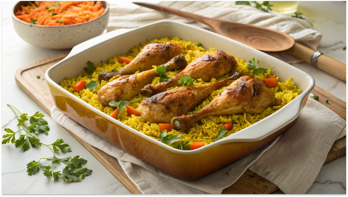 Золотистый рис с курицей