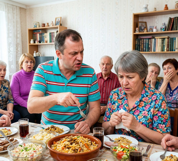 «Ты переварила рис, это есть невозможно!» — муж отчитал мать на юбилее. Через два дня он уставился на свои чемоданы у порога
