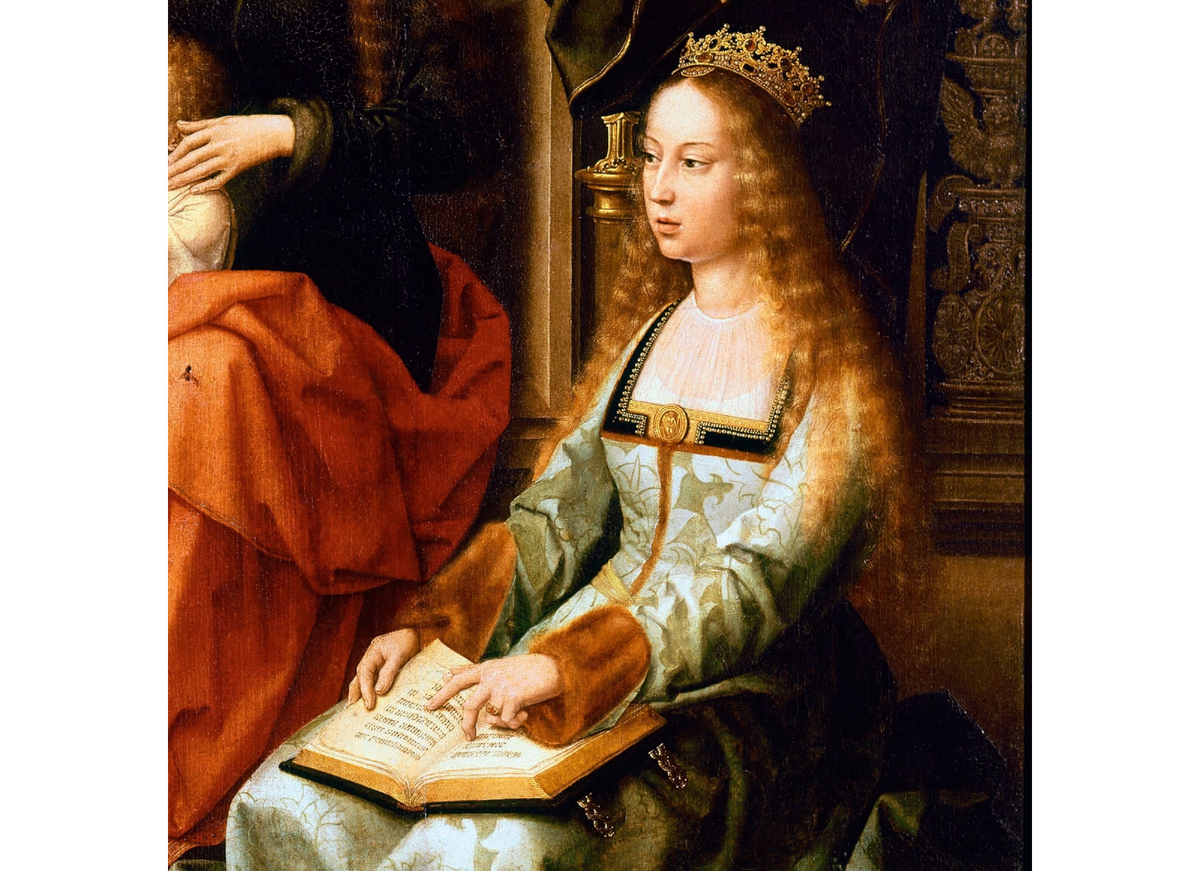 Королевский облик. Картина «Богоматерь с мухой», написанная в 1520-х годах, передаёт спокойный, сдержанный характер королевы Изабеллы I. Коллегиальная церковь Санта-Мария-ла-Майор, Торо, Испания.