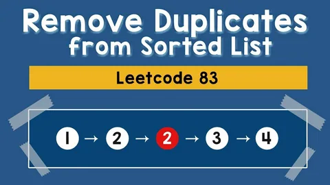 Рисунок: задача Remove Duplicates from Sorted List