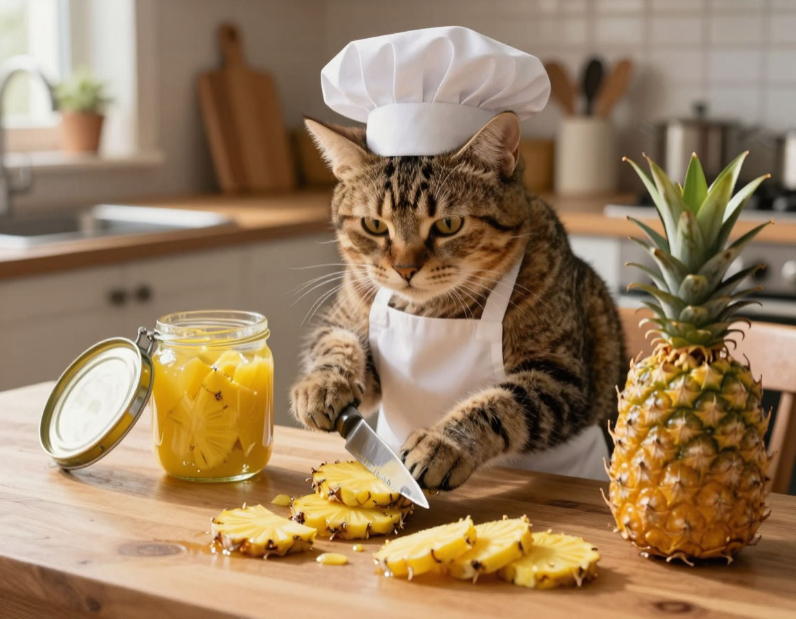 Нарезую ананас