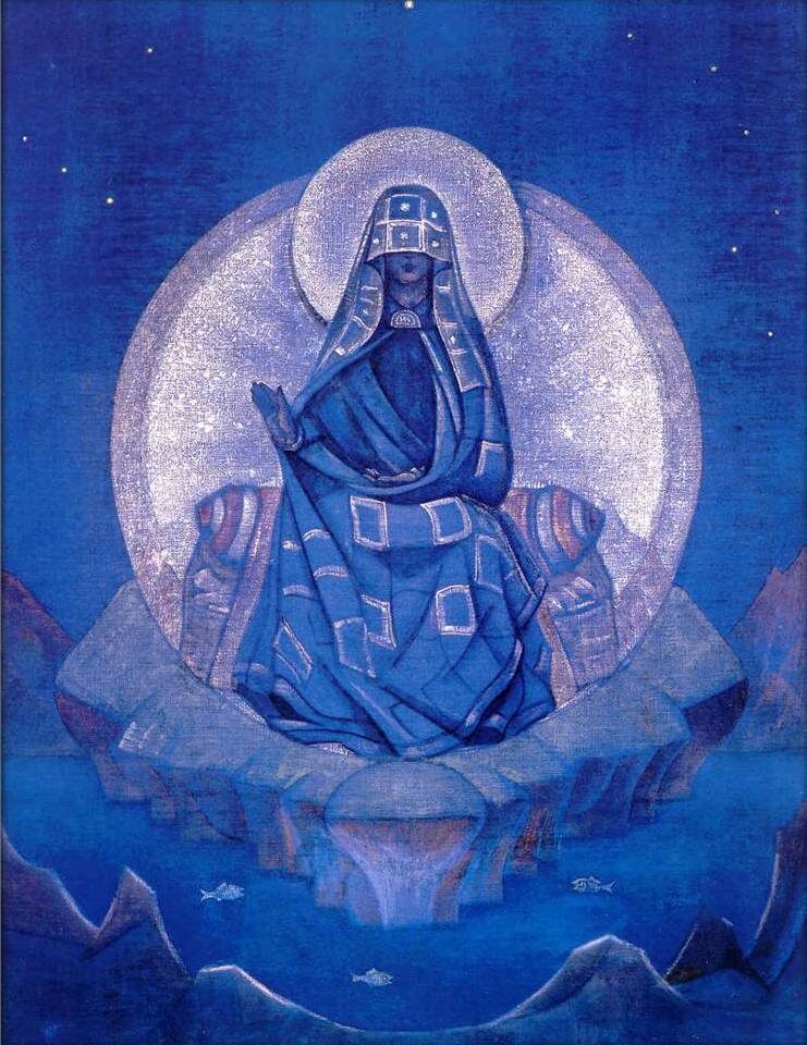 Н.К. Рерих. Матерь Мира. Серия "Знамена Востока". 1924