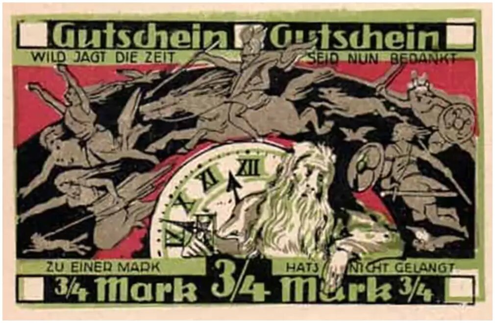 Веймар. 3/4 марки (реверс)