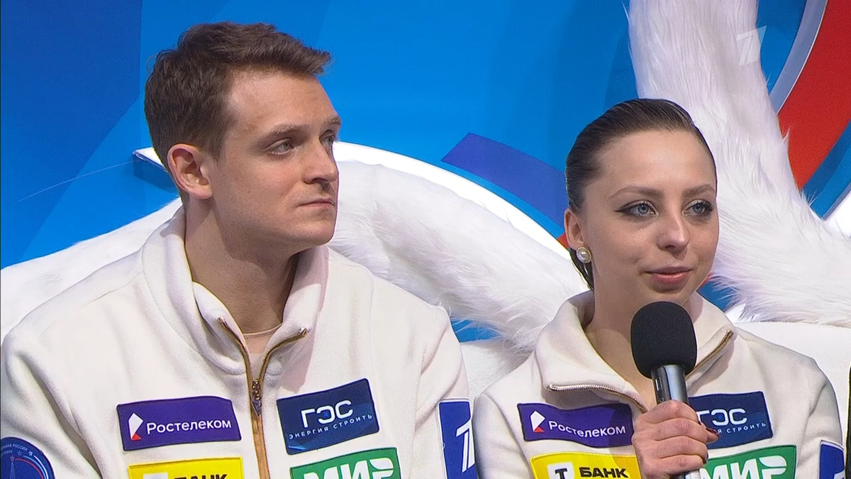    Александра Бойкова и Дмитрий Козловский. Фото: стоп-кадр прямого эфира "Первого канала"