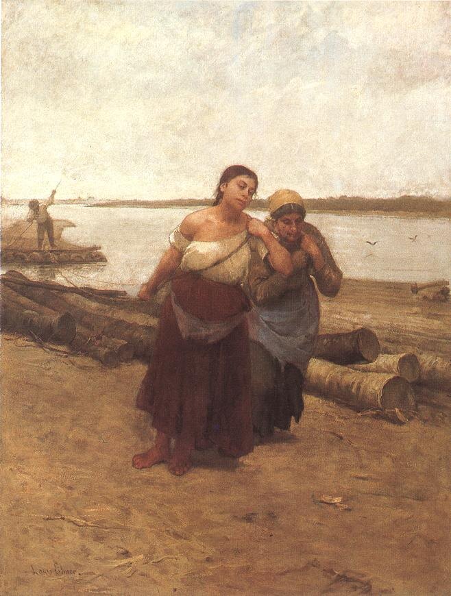 Деак-Эбнер Лайош. Бурлачки (Венгрия). 1885. Вообще женский тяжелый физический труд слабо связан с эмансипацией и правами. 