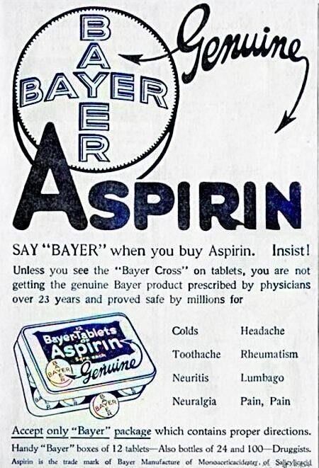 Реклама аспирина "Байер"