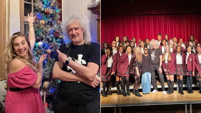 Брайан Мэй, Талия Дин и хор католической школы для девочек Святой Анны. Фото: Брайан Мэй