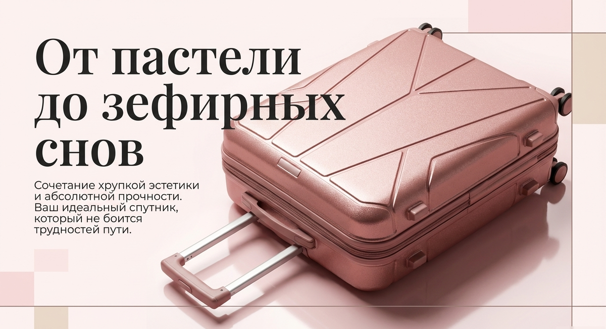 Для современной путешественницы 25–35 лет чемодан — это не просто коробка для вещей, а полноценный аксессуар. Он должен идеально смотреться в социальных сетях и при этом выдерживать жесткие условия аэропортов. Встречайте подборку самых эстетичных моделей в розовых тонах, созданных для тех, кто ценит стиль и надежность.