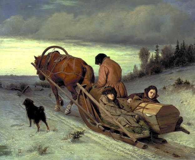 В. Перов. Проводы покойника, 1865 г. Повезло ли этим сиротам попасть в стены Воспитательного дома? Бог весть…