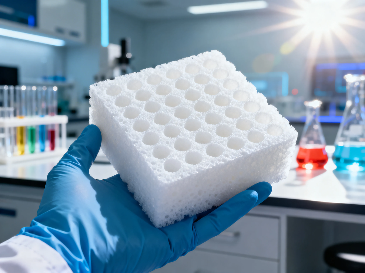 Казанские учёные придумали утеплитель, который не горит, не мокнет и не боится кислоты. Смотрите, какая структура — ровная, как соты. Внутри — разбор, заменит ли эта пена минеральную вату 👇