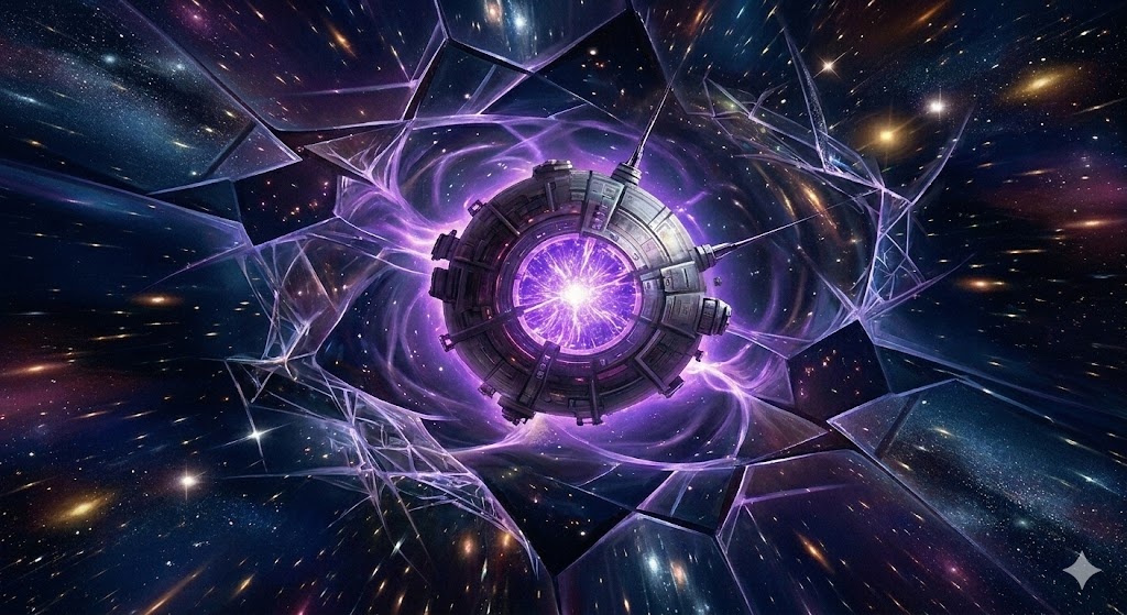 ""Сердце Змеи": Звездолет Теллур в нуль-пространстве", иллюстрация создана сетью Джемини