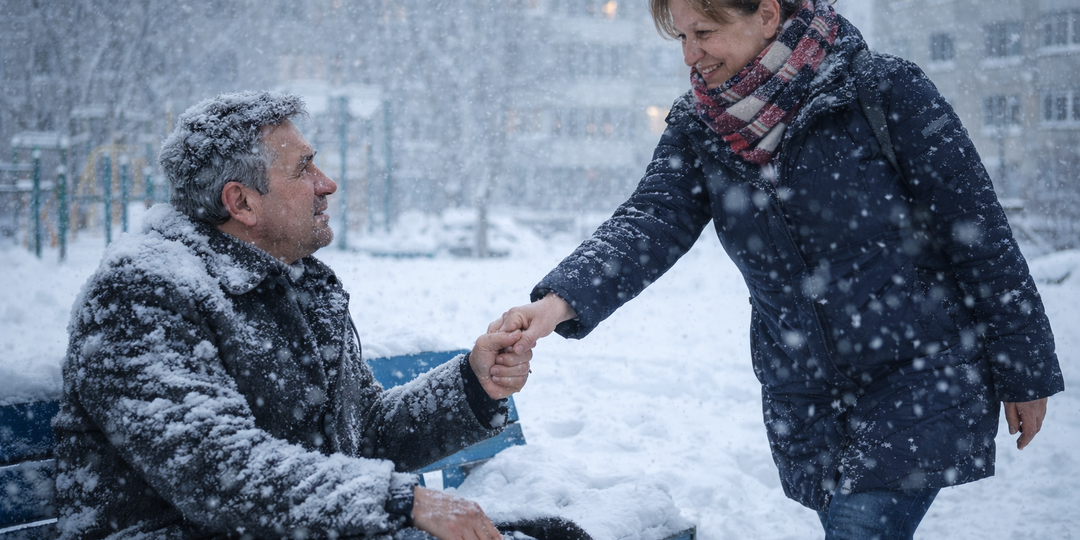 Незнакомец на скамейке. В тот вечер она просто не смогла пройти мимо
