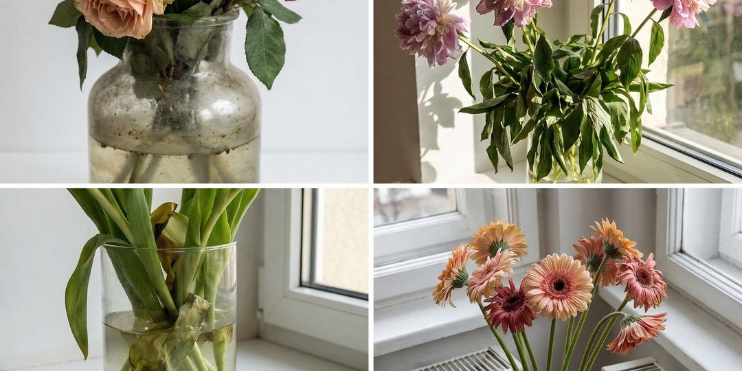 Почему букеты вянут через 3 дня: 12 ошибок, которые делают почти все — и как их исправить