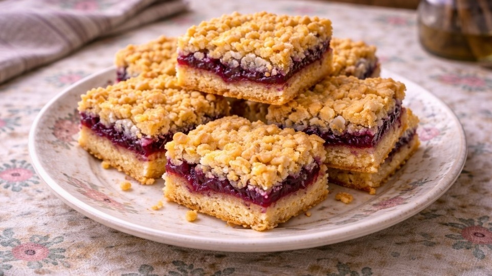 Тёртое печенье с вареньем