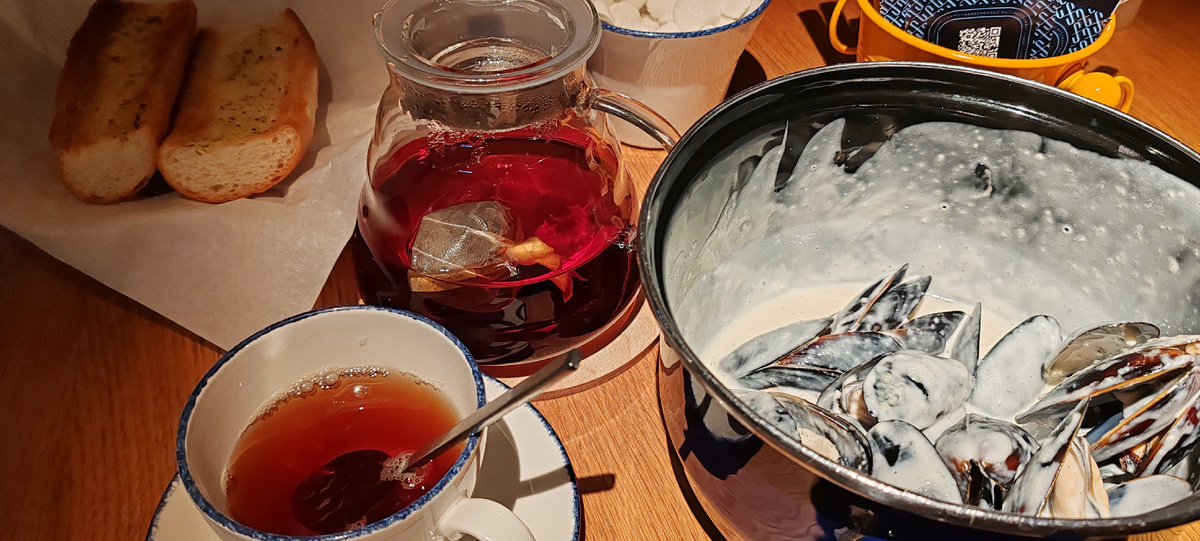 Мидии в сливочном соусе 