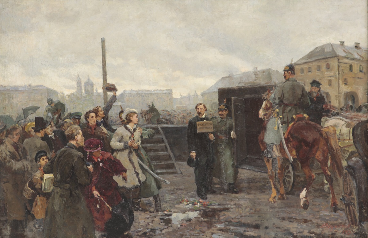 А.А.Родионов. После гражданской казни Чернышевского. Вариант картины. 1953. Мордовский республиканский музей изобразительных искусств имени С.Д. Эрьзи.