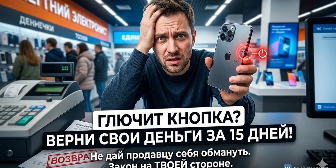 «Глючит» кнопка на новом смартфоне? Почему продавцы врут, что его нельзя вернуть