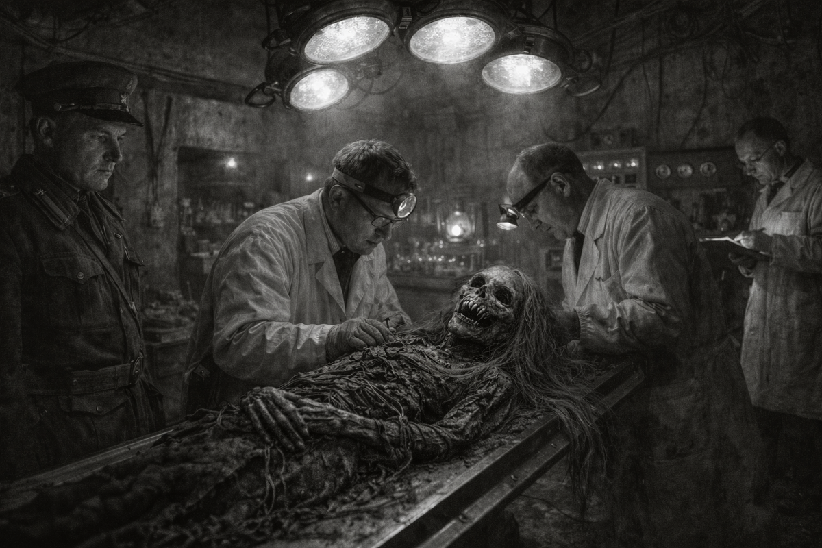 Тело хозяйки избы доставили в закрытую лабораторию. Именно там начались исследования, которые позже дали начало проекту «Изба». 