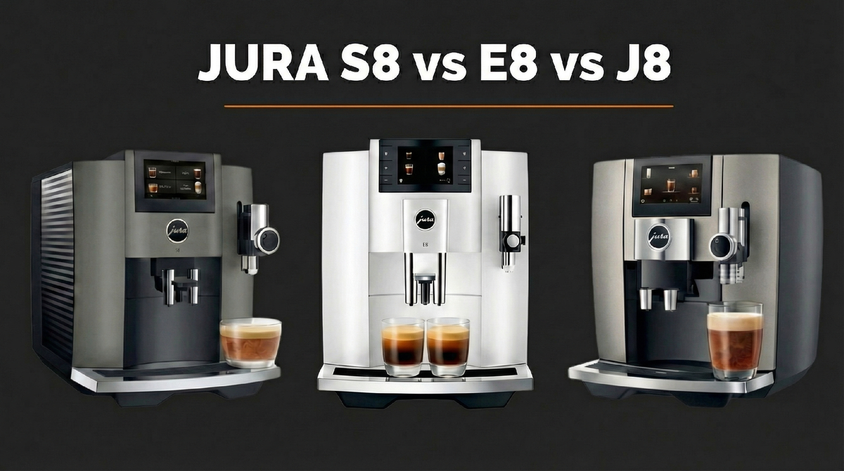 Слева - S8, по центру - E8, справа - J8