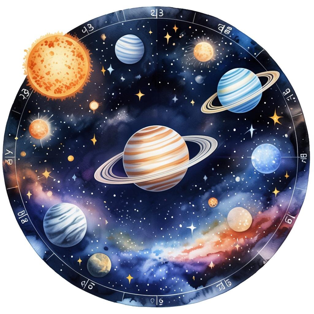 Планеты. Иллюстрация сгенерирована нейросетью