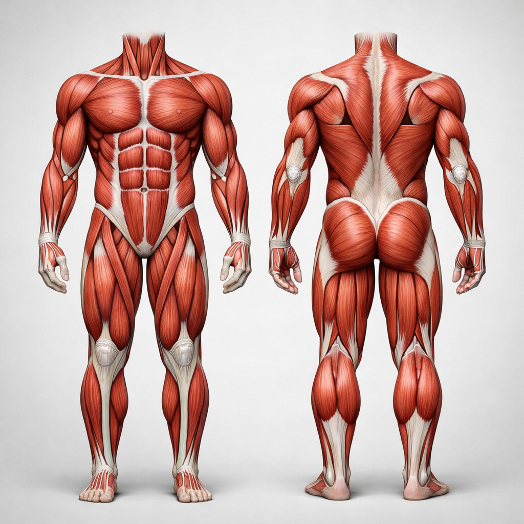 Мышцы (или мускулы) — это органы тела, состоящие из особой ткани, способной сокращаться под воздействием нервных импульсов. Они являются активной частью опорно-двигательной системы и позволяют нам двигаться, поддерживать позу и обеспечивать работу внутренних органов.