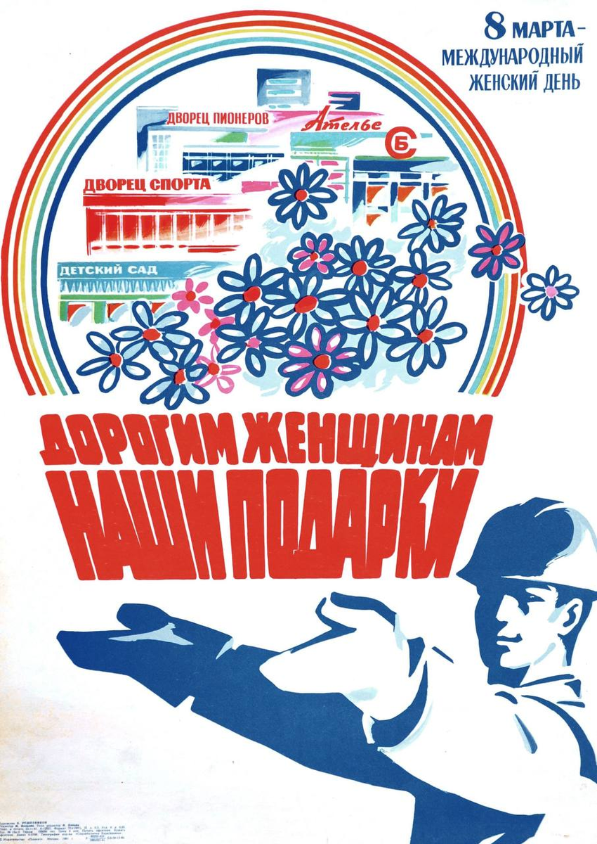 Советский плакат к международному женскому дню