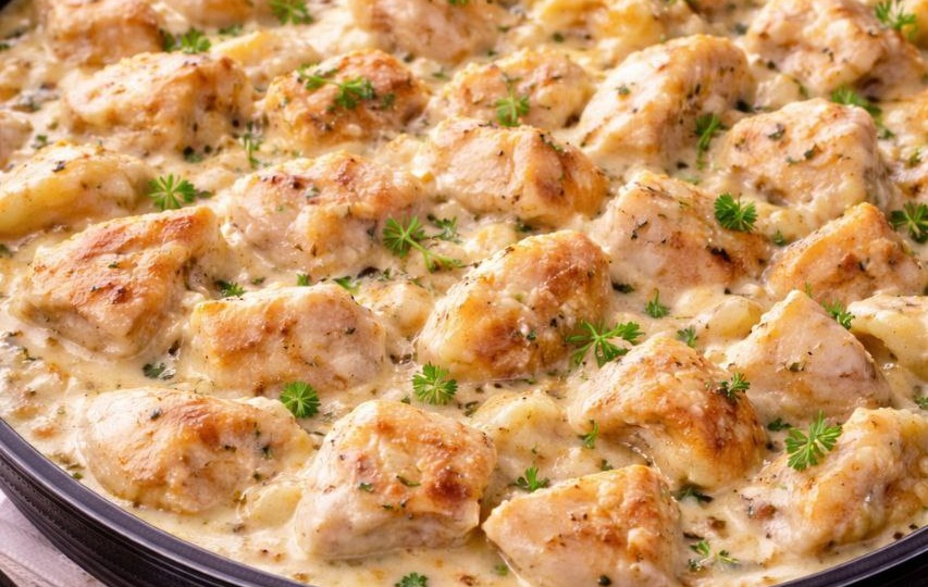 Куриные кусочки в сметанном соусе на сковороде — нежный ужин за 20 минут