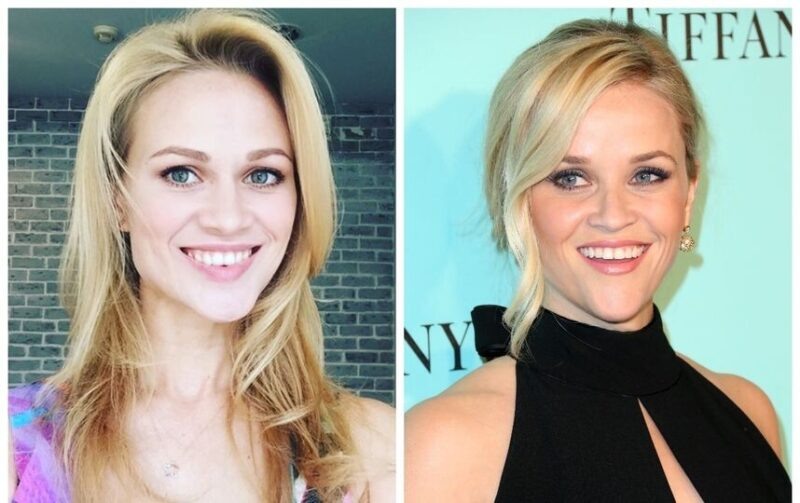    Невероятное сходство Марины Доможировой с голливудской звездой Риз Уизерспун.