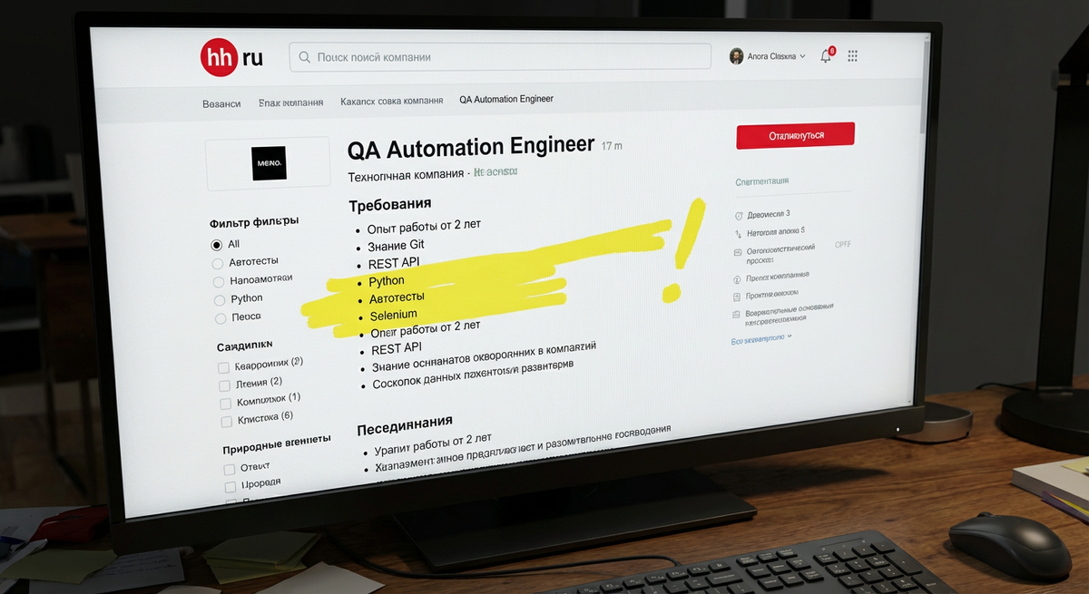 Вот так выглядит вакансия младшего тестировщика в 2026 году. Где тут «не нужно писать код»?